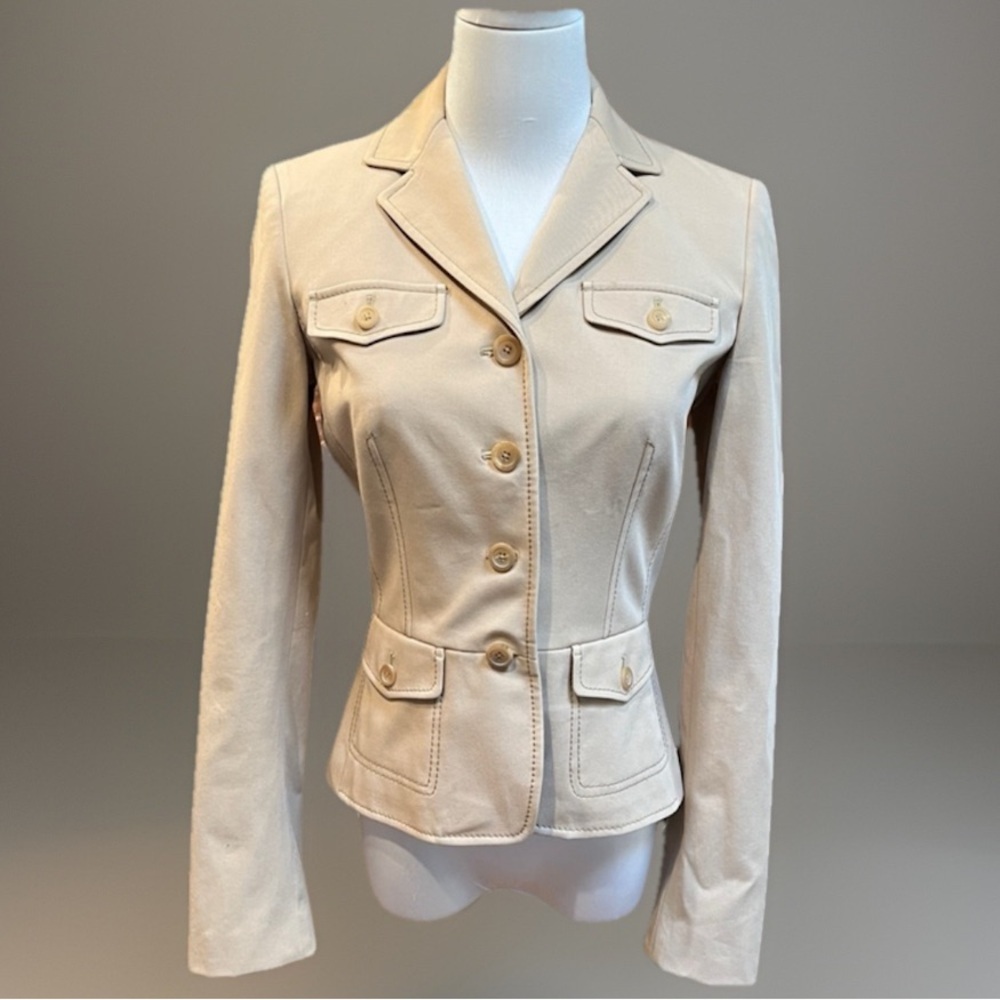 ELIE TAHARI Khaki, Cork, Beige Blazer Jacket sz 2